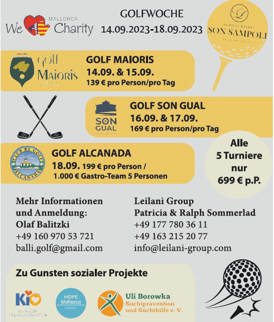 Mallorca Charity Golf: Spielen für den guten Zweck