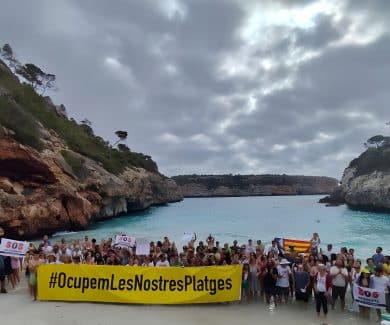 Strandprotest auf Mallorca.