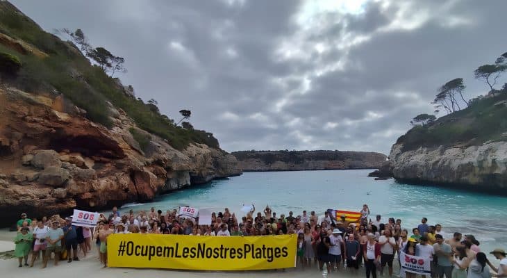 Strandprotest auf Mallorca.