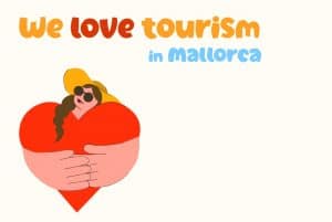 Pro-Tourismus-Aufkleber auf Mallorca.